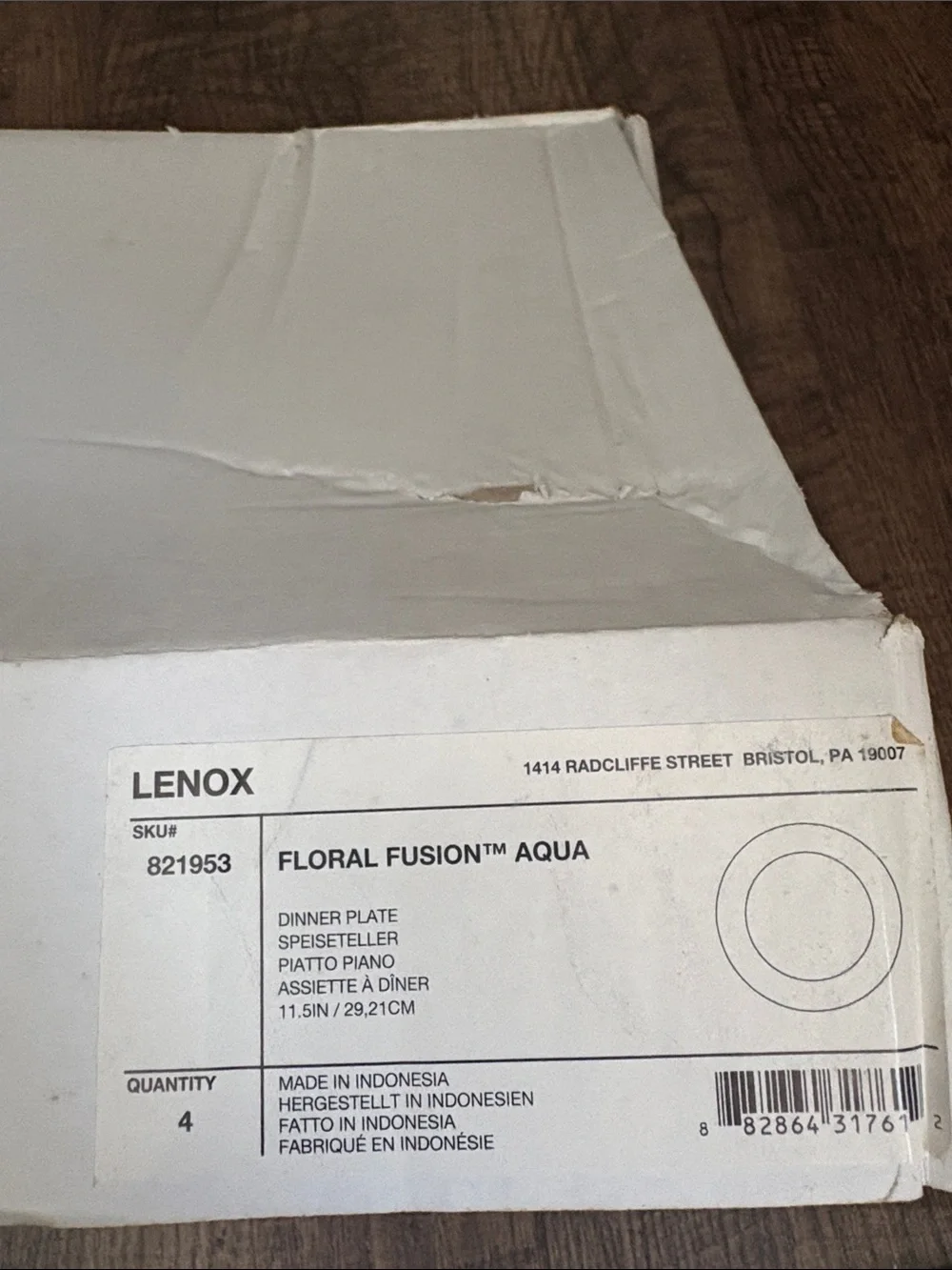 NEW Lenox Floral Fusion Aqua Turquoise Rim Dinner Plates - Set of 4 RARE 11.5”